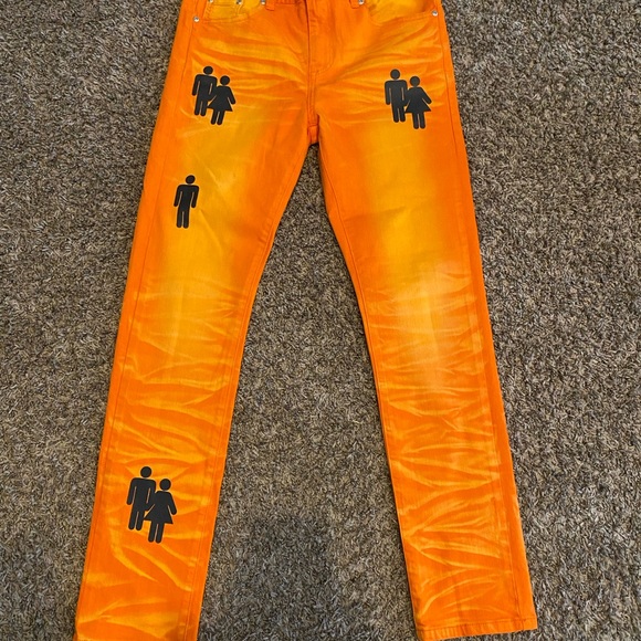Homme + Femme Duo Denim Orange Jeans - Picture 3 of 3